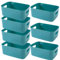 EURXLQ 7 Stück Aufbewahrungsbox Kunststoff Aufbewahrungskorb mit Griffen Eingedicktes Badezimmer Organizer Küchenschrank Körbe Aufbewahrung Kunststoffbox für Badezimmer Küche (Grün, 30×20×12 cm)