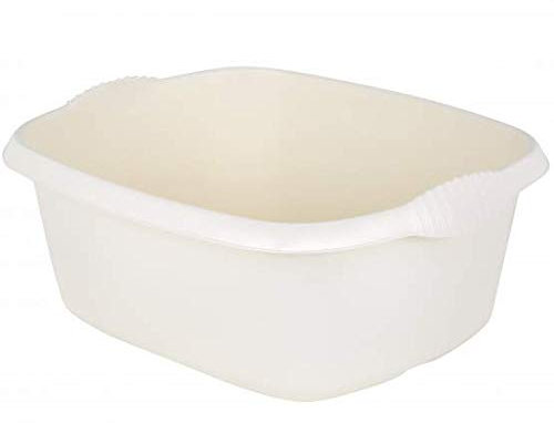 Nurano - Casa Washing Up Bowl 39cm Large Rectangular Kitchen Basin Bowl Sink Dishpan Washing Up Bowl - Dish Tub for Sink, 12 litres (Capacity) - Soft Cream - Set of 1