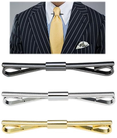 LONGHAO 3 pcs Cravate Collier Pin,Chemise De épingles à Cravate,Cravate Collier Bar Pin,épingle de Cravate Chemise,épingles à Cravate pour Homme,Pour Hommes Chemise,Business Quotidien Cadeau