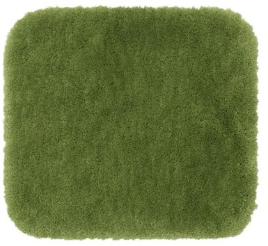 Gözze - Deluxe Badteppich mit extra hohem Flor, 100% Polyester (Mikrofaser), Mit Antirutschbeschichtung, 50 x 45 cm - Dunkelgrün
