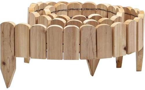 Gartenwelt Riegelsberger Rollboarder 203 cm Naturholz Zaunhöhe 10 cm | Flexible Beetumrandung aus Tannenholz | Rasenkante & Beeteinfassung für Garten und Rasen