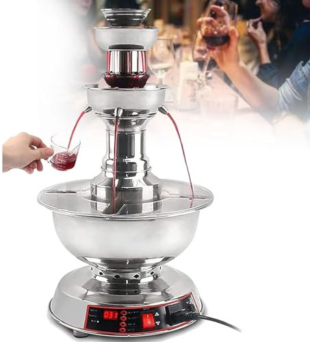 SACLMD Machine à Fontaine à vin,Machine à Fontaine à vin,Distributeur de Boissons électrique Commercial à 3 Niveaux en Acier Inoxydable pour fête d'anniversaire de Mariage Sobre Le vin,220V