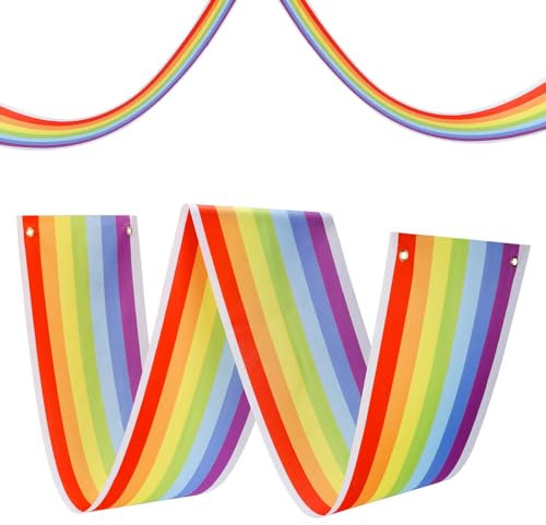 WEDNOK Regenbogen Hängende Banner 272x30cm Decke Partybanner Pride Party Deko Regenbogen Partygirlande Pride Monat Partyzubehör für Zimmer Decke Pride Party Karneval Kindergeburtstag