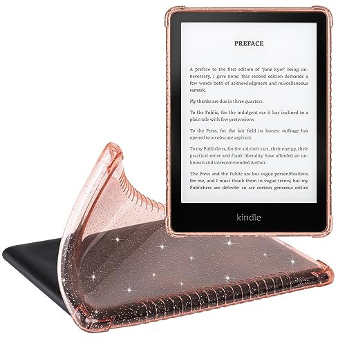 CoBak Clear Hülle für Kindle Paperwhite Durchsichtige - 6,8 den Kindle Paperwhite 11. Generation 2021 und Signature Edition (Modell Nr. M2L3EK/ M2L4EK), Leichte Kratzfeste Weich (Rosa Glitzer)