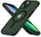 MobNano Hybrid Magnetisch Durchsichtig Hülle für iPhone 13/14 [Kompatibel mit MagSafe] Stoßfest Bumper Transparent Starke Magnet Handyhülle Silicone iPhone 13 14 Case-Grün/Schwarz