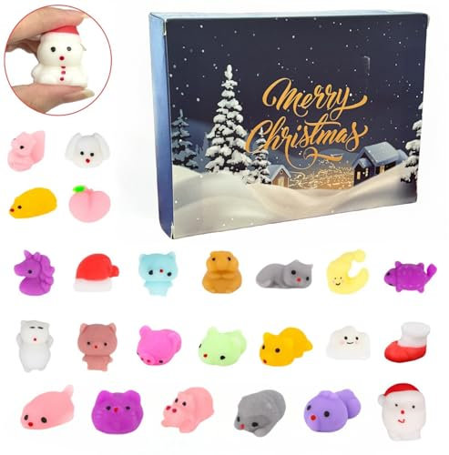 Adventskalender Squishy Toy Für Kinder,24 Anti Stress Spielzeug Weihnachten Countdown Rituals Adventskalender,Mochi Squishy Adventskalenders Kinder Countdown Calendar