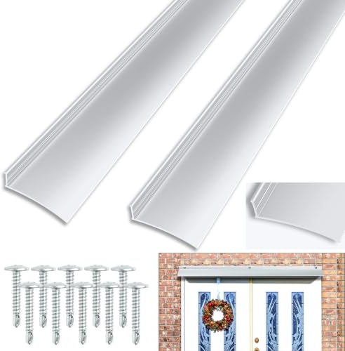 Door Rain Drip Guard, 40 Inch Anodized Aluminum Door Drip Cap Overhead Door and Window Raindrop Edge Guard(2)