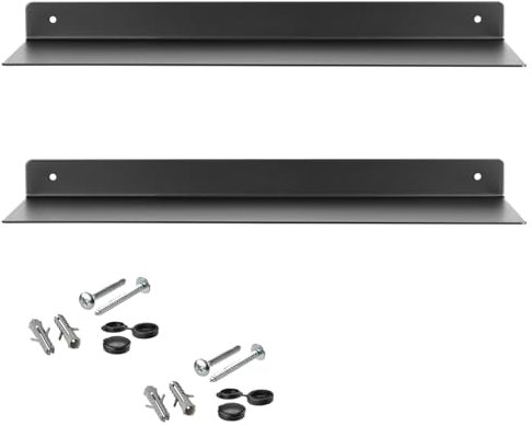 SOTECH 2er Set Design Wandboard Hover-III 350 x 130 x 30 mm schwarz, Wandmontage, Wandregal inkl. Befestigungsset, Moderne Ablage für die Wand in Bad Küche oder Wohnzimmer