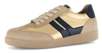 Gabor Damen Low-Top Sneaker, Frauen Halbschuhe,Best Fitting,schnürer,Business,Freizeit,straßenschuhe,Caramel/Gold/schw.,39 EU / 6 UK