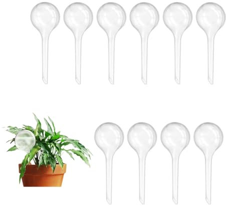 Naisfei 10 Pcs Plant Watering Bulbs, Self-Watering Globes, Garden Water Device Watering Bulbs, Automatic Watering Globes for Plant, Transparent Plant Waterer for Plant Indoor Outdoor