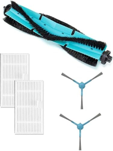 Recambios compatibles con Cecotec Conga 9590/9990 AI Spin Revolution Ultra / 10090 AI. Reemplazo de Cepillo Principal, 2 Filtros HEPA y 2 Cepillo Lateral, Piezas de Repuesto