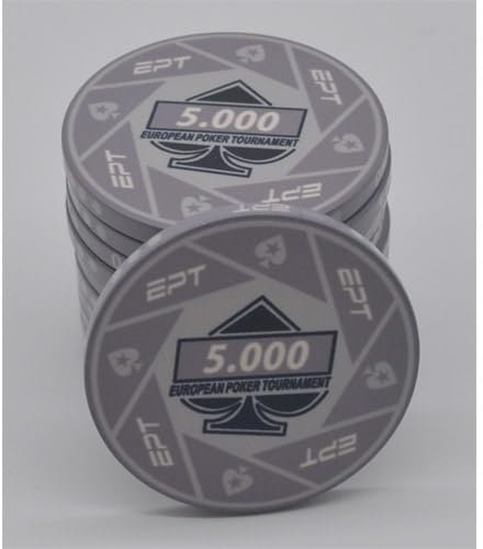 Pokerchips EPT European Poker Tour, Wert 5000, Keramik, 10 Gramm, 25 Stück