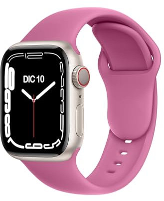 ELETTRONEO C1B Correa Deportiva para Apple Watch Ultra 3 2 49mm, Series 11 10 46mm, 9 8 7 45mm 41mm, SE 6 5 4 44mm 40mm, 3 2 1 42mm 38mm Pulsera Strap, Rosa Pink Ladies