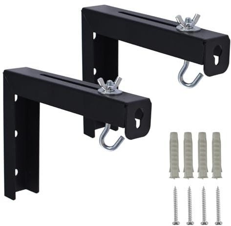 MOROBOR Universal Projector Screen Wall Mounted, 1 Set L-Bracket Style Projector Curtain Holder Universal Projector Screen Hooks for Hanging Home Projector/Black