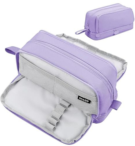 AYNKH Federmäppchen Große Kapazität,Vierteilige große Federtasche, Tragbar, Geeignet für Schüler und Frauen,Violett