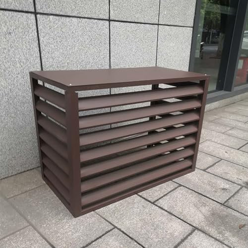 Copertura Condizionatore Esterno, Copri Motore Condizionatore Esterno, Schermo Per La Privacy Recinzione Per Pattumiera, Griglia Condizionatori D'aria, Supporto Per Carichi Pesanti(Brown,100x50x70cm)