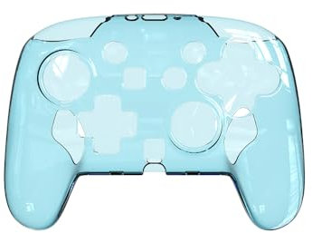 CERFFOOL - Carcasa con mando para Nintendo Switch 2 Pro (antideslizante, funda de cristal transparente para asas Grips Controller Accesorios (azul)