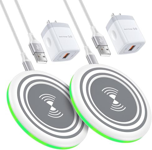 15W Wireless Charger Pad for iPhone 16e/16/16 Pro Max/16 Plus/15/15 Pro Max/15 Pro/15 Plus Samsung Galaxy S25 Ultra/S25/S24 FE/S24/S23 Ultra/Z Flip6 Pixel 9 8 Pro Fast Charging Station with QC Adapter