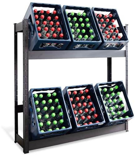 KARAT Getränkekistenregal für 6 Kisten - 110 x 110 x 30 cm - Getränkeregal, Kastenregal für Getränkekisten, Flaschenregal, Kastenständer - Regal für Getränkekästen (Osaka)