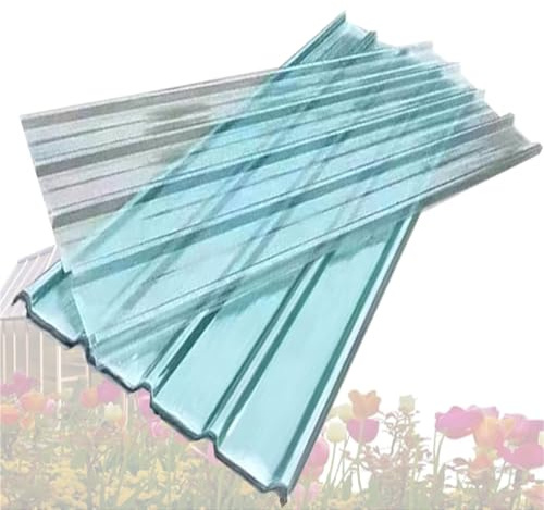 Corrugated Transparent Panel High Light Transmittance, Glass Fiber Flat Transparent Roof Sheet, Multiwall Clear Roofing Panel for Storage Room/Interior Skylight(18 pcs,L W 4.3 x 3ft)