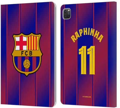 Head Case Designs Licenza Ufficiale FC Barcelona Raphinha 2025/26 Giocatori Home Kit Custodia Portafoglio in Pelle Compatibile con Apple iPad PRO 11 2020/2021 / 2022