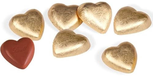 Lindor Cioccolatini a forma di cuore con incarto Oro - Cioccolato al latte - 500 grammi - Cuori Sfusi