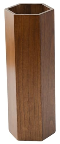 CNAFGBGG Porte-parapluie pour entrée, seau à parapluie en bois de 7, 5 x 19 pouces, support de cannes marche hexagonales marron vintage pour le bureau à domicile..