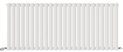 iBathUK Strata Horizontal Radiator, Single Oval Panel Radiators, 600x1440mm Slim Radiator for Bathroom,Kitchen,Living Room - White