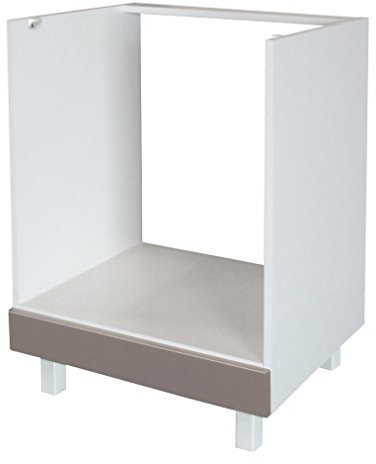 Berlioz Créations CF6BT Unterschrank für Küche mit Backofen, in taupefarbenem Hochglanz, 60 x 52 x 83 cm, 100 Prozent französische Herstellung