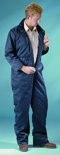 Men's Blue Castle Quilted Zip Front with Cover Placket Boiler Suit Coverall Overall Plumber wear Work Wear Navy Blue (Medium Chest to Fit 38-40, Navy Blue)