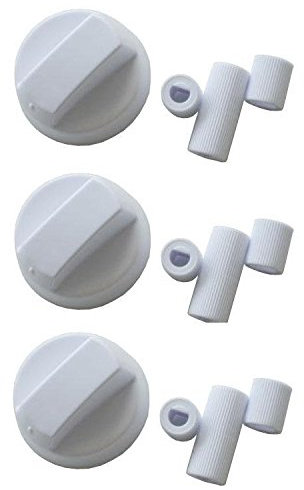 Ex-Pro® Universal White Control Knobs for All Ovens, Cookers and Hobs - Pack of 3