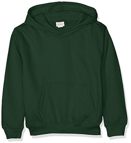 AWDis Boy's Kids Hoodie, Green (Bottle Green), X-Large