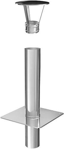 Schornsteinverlängerung Kaminverlängerung einwandig DN Ø 113 mm 0,5 m + Haube