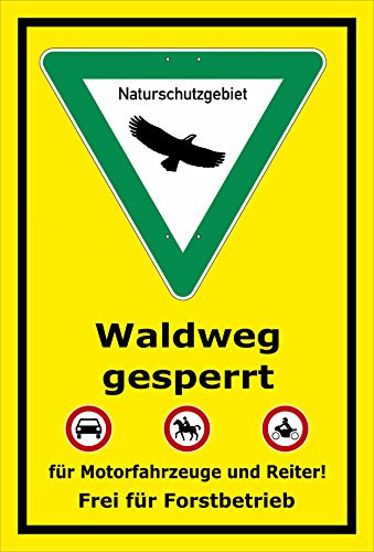 Melis-Folienwerkstatt Schild Naturschutzgebiet Waldweg - 15x10cm - 3mm Hartschaum – 20 VAR S00359-036-C