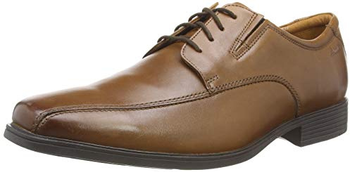 Clarks Herren Tilden Walk Oxford, Dark Tan Lea, 45 EU Weit