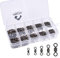 300Pcs/Box Small Size Fishing Rolling Swivel with Solid Ring Fishing Hooks to Line Connector for Saltwater of Freshwater Size 2#~10# (300Pcs/Box Rolling Swivel Set)