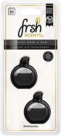 FRSH Scents FR9156 Velvet Rose & Oud x2 Mini Vent Clip Deluxe Diffuser Air Freshener - Lifespan of Upto 90 Days - Ideal for Any Sized Car vent