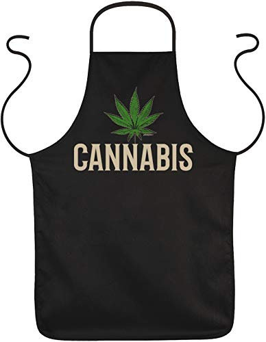 Tini - Shirts Cannabis Motiv Schürze - Kiffer Kochschürze Marihuana : Cannabis - Party-Schürze Hanf/Weed/Gras