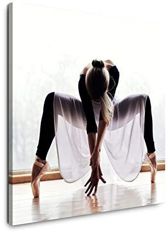 EAUZONE GmbH Ballett Tänzerin 90x90cm Wandbild auf Leinwand, Kunstdruck Moderne Bilder
