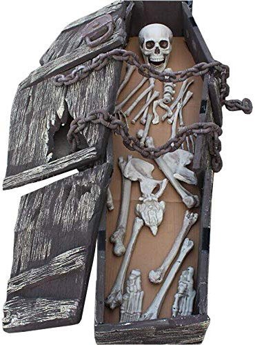 FXQ Halloween Schädel Sarg - 1,6 M dekorative Simulation Schaum Kette großen Sarg Schädel Knochen Grab Requisiten - für Spukhaus Dekor Bar KTV Party Room Escape Agency