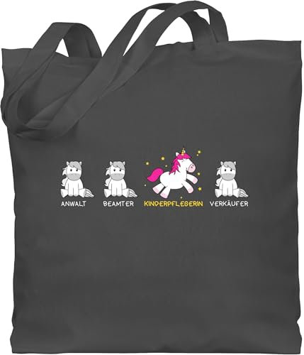 Baumwolltasche - Beruf und Job Geschenke - Kinderpflegerin Einhorn - Unisize - Dunkelgrau - beutel kollegen geschenk arbeit weihnachten erzieherin beuteltasche sind wie einhörner jute jutebeutel