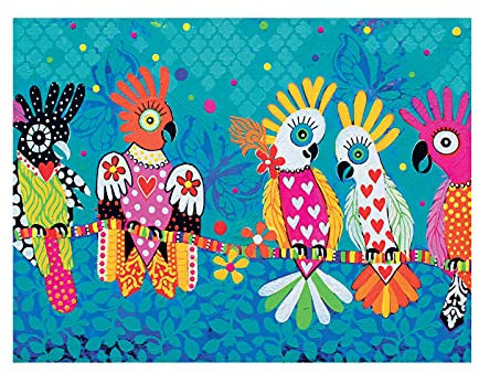 Maxwell & Williams Love Hearts Geschirrtuch mit Vogel Design, Geschirhandtuch 100% Baumwolle, Türkis, 50 x 70 cm, Küchentuch, Spültuch, Abtockentücher