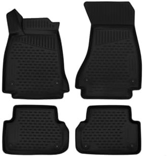 Element Passgenaue Premium 3D Gummimatten Fussmatten Designed für Audi A4, Mk5 (B9), 2015-2024, Limousine/Avant/Allroad, 4 TLG, Schwarz