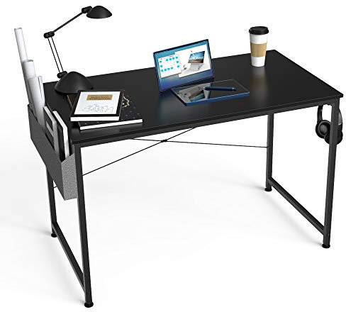 HOMIDEC Writing Computer Desk, Office Work Desk for student and worker, Laptop Table with Storage Bag and Headphone Hook,Modern Simple Style Desks for Bedroom, Home, Office(100x50x75cm)