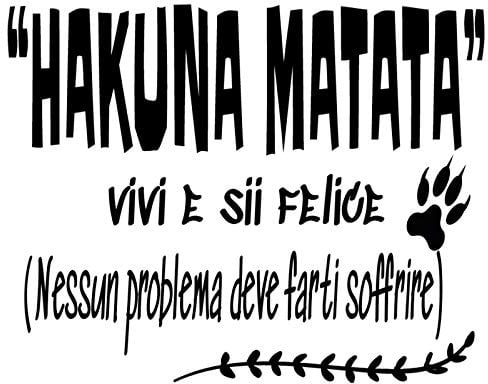 Wandaufkleber DC-051-IT mit italienischem Zitat HAKUNA MATATA, VIVI E, Aesivi Murali, Zitat in italienischer Sprache, Wanddekoration