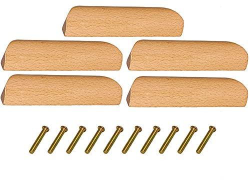 Metany Schubladengriffe für Küchenschrank, Holz, transparent, beschichtet, für Kommoden, Schränke, Möbel, 5 Stück