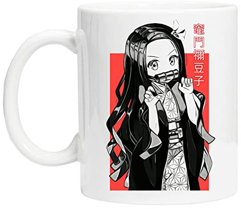 Nezuko Kamado Blanco Cerámico Taza Para El Té Café White Ceramic Mug Cup For Tea Coffee