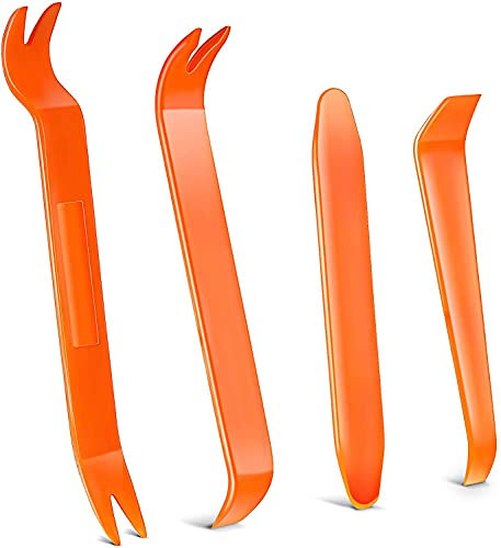 BoGoo 4PCS Trim Removal Tool, Car Trim Removal kit, Tool Kits for Car Radio Door Dashboard Installation, Plastic Pry Tool, Automotive Panel Dash interior Accessories, Repair Mechanic Bar Scraper