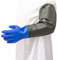 Gants imperméables extra longs en caoutchouc - Gants réutilisables pour étang - Résistants à l'acide, aux alcalins et à l'huile - Machines - Industrie - Pêche - Pour aquarium - Bleu-vert