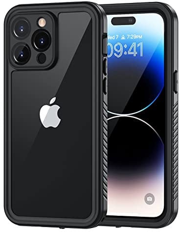 Lanhiem iPhone 14 Pro Max Case, IP68 Waterproof Dustproof Shockproof Case with Screen Protector, Full Body Protective Cover for iPhone 14 Pro Max - 6.7 inch (Black)